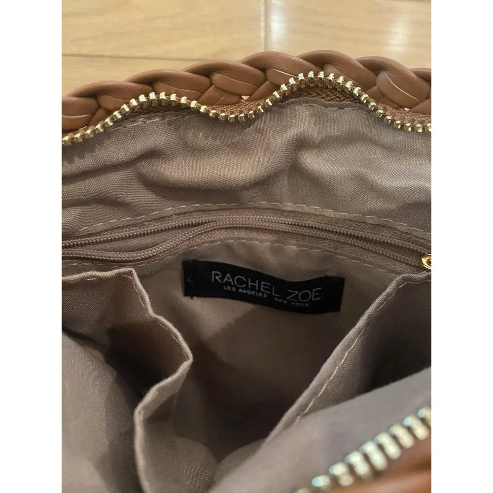 Rachel Zoe Woven Leather Wristlet Clutch in Brown